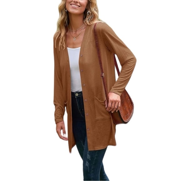 NWOT Women’s Open Front Lightweight Cardigan V Neck - Picture 6 of 7